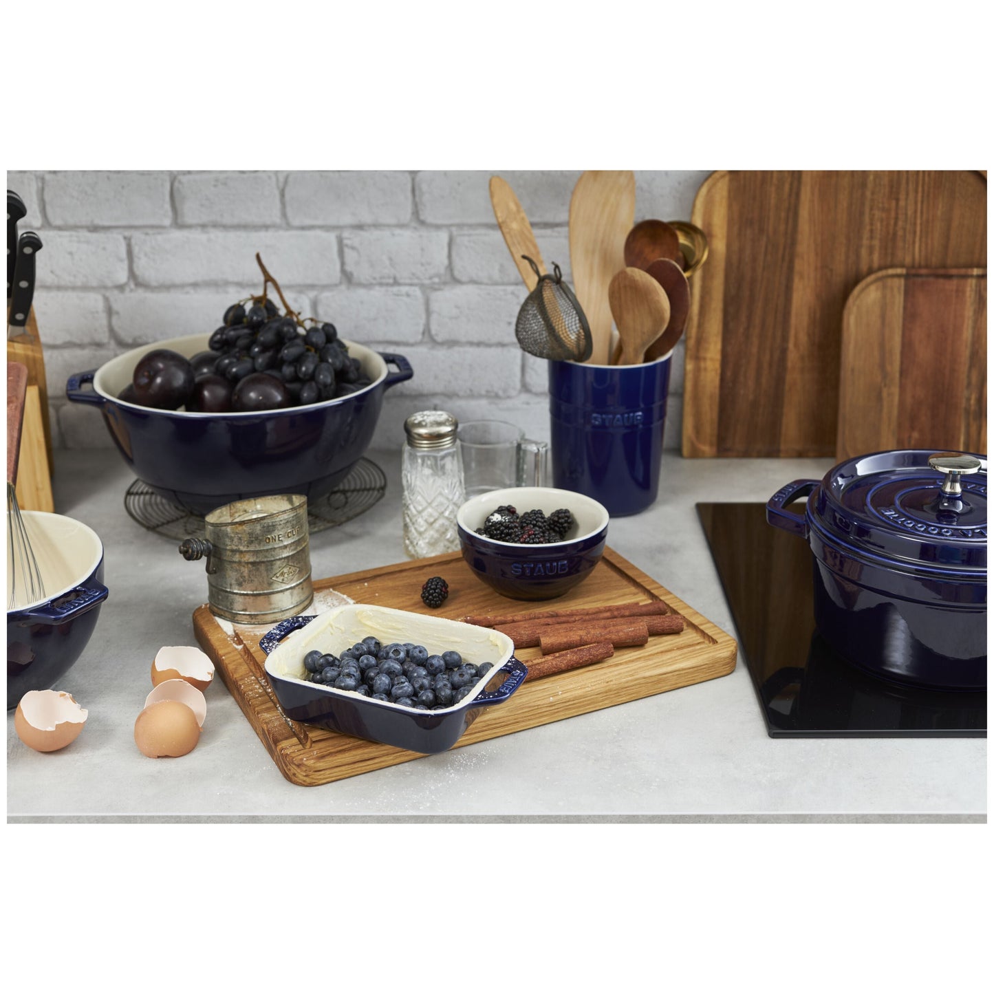 STAUB Ceramique 400 Ml Ceramic Rectangular Oven Dish, Dark-Blue
