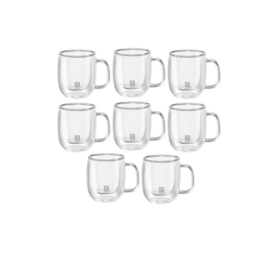 ZWILLING Sorrento Plus 8 Piece Espresso Mug Set - Value Pack, Transparent