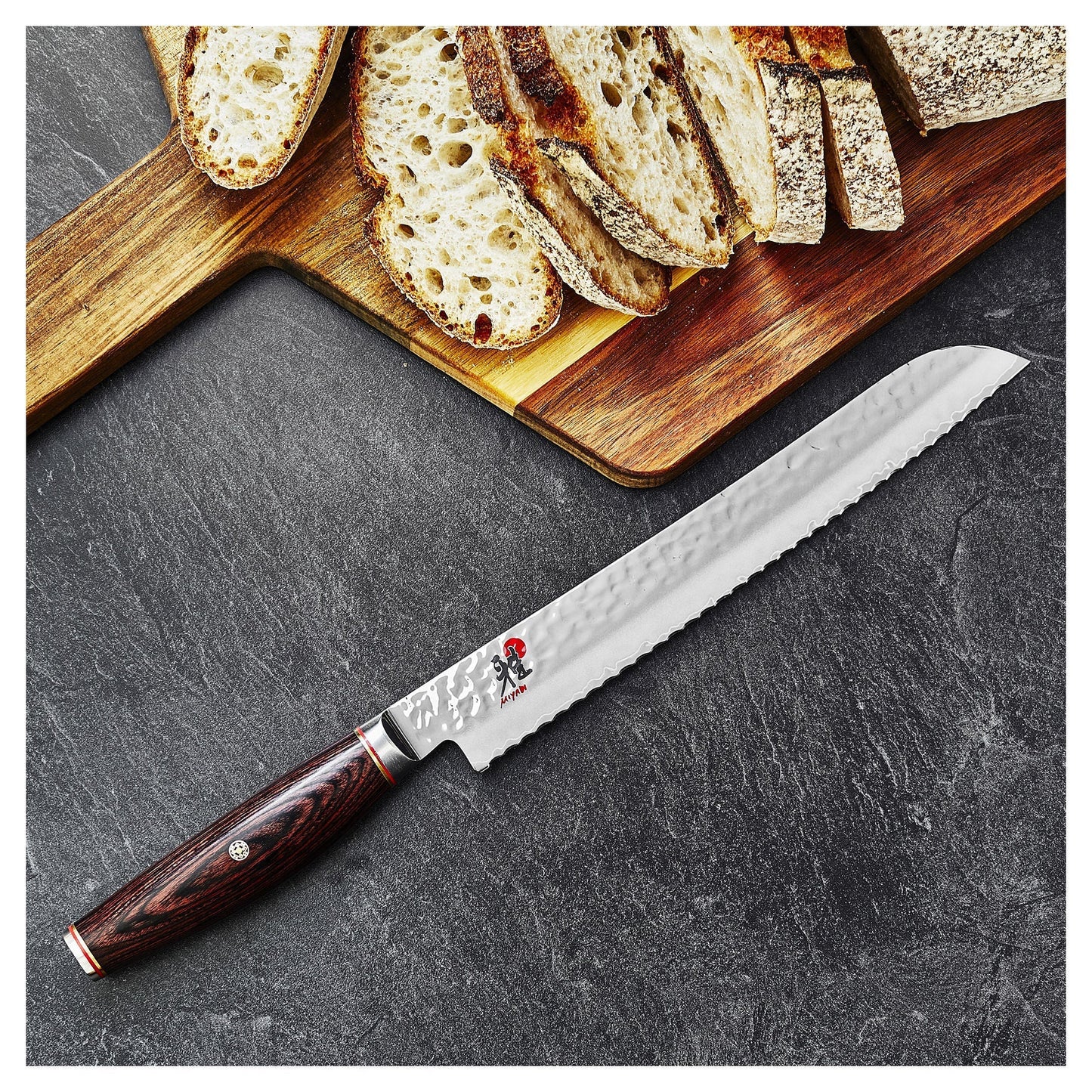 MIYABI 6000 MCT 9 Inch Bread Knife, Brown