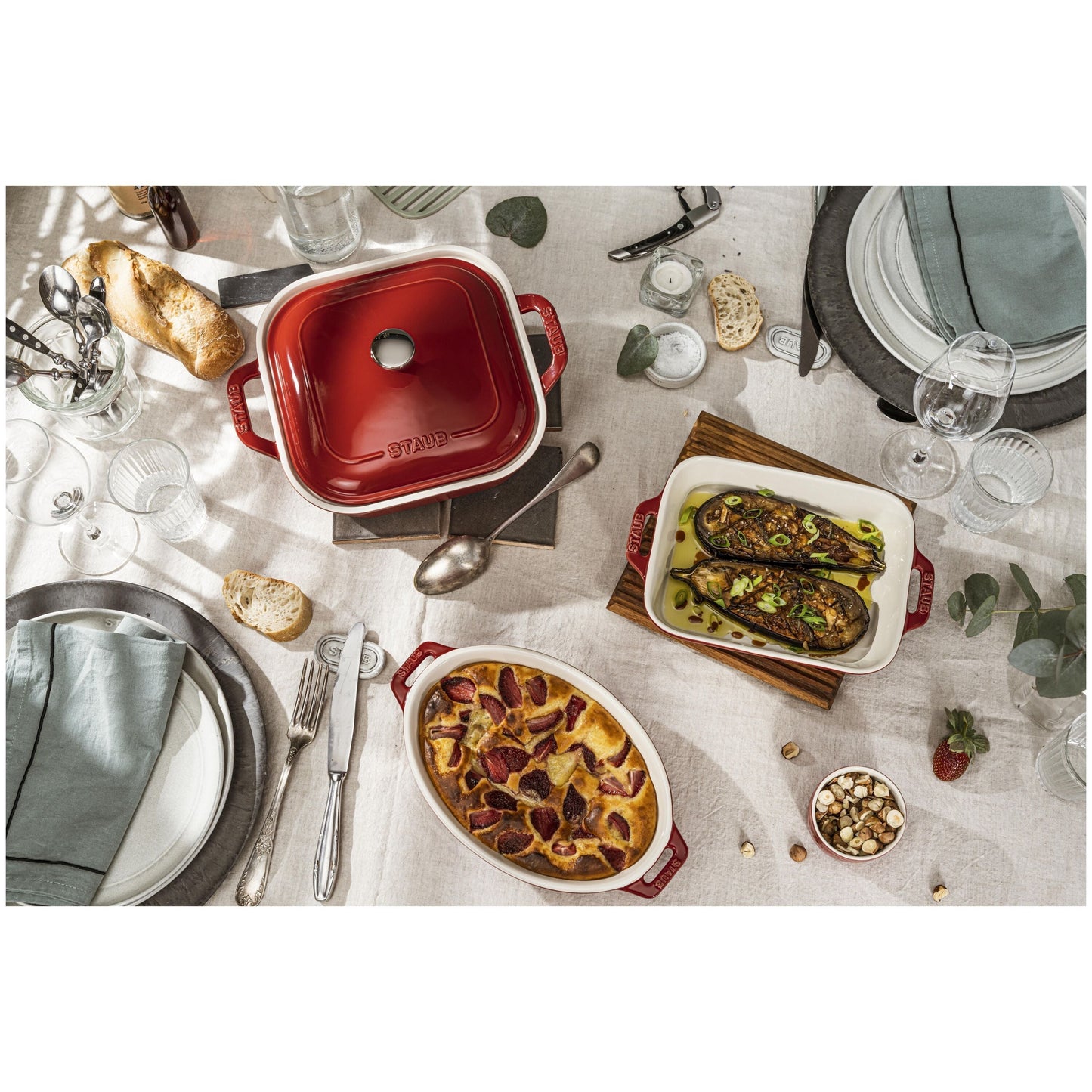 STAUB Ceramique 1 L Ceramic Oval Oven Dish, Cherry