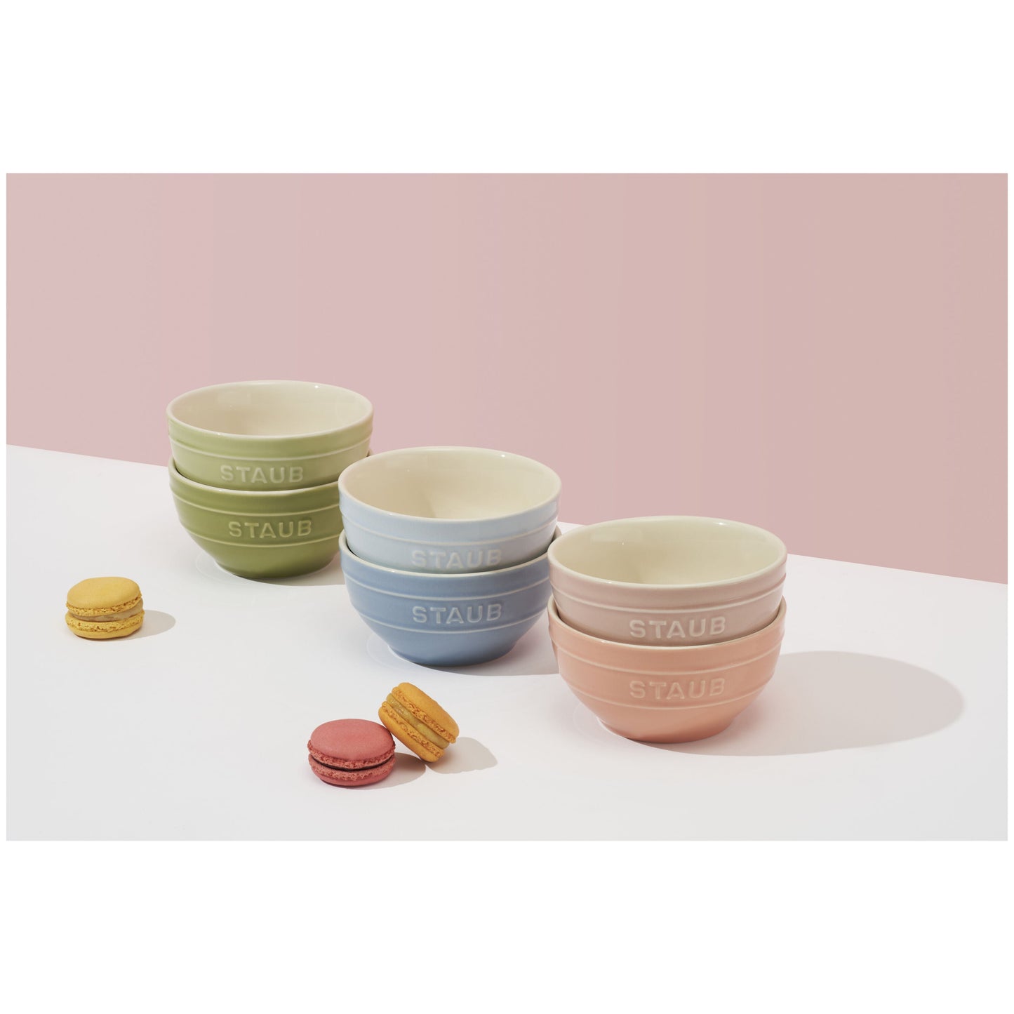 STAUB Ceramique 12 Cm / 6 Piece Ceramic Bowl Set in Macaron Colours, Mixed Colours