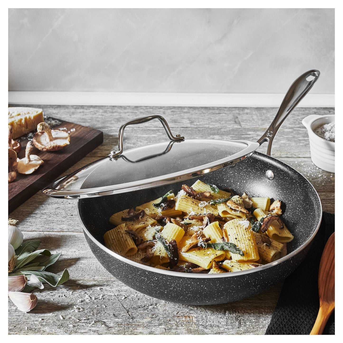HENCKELS Capri 3 Piece Aluminum Wok and Frypan Set