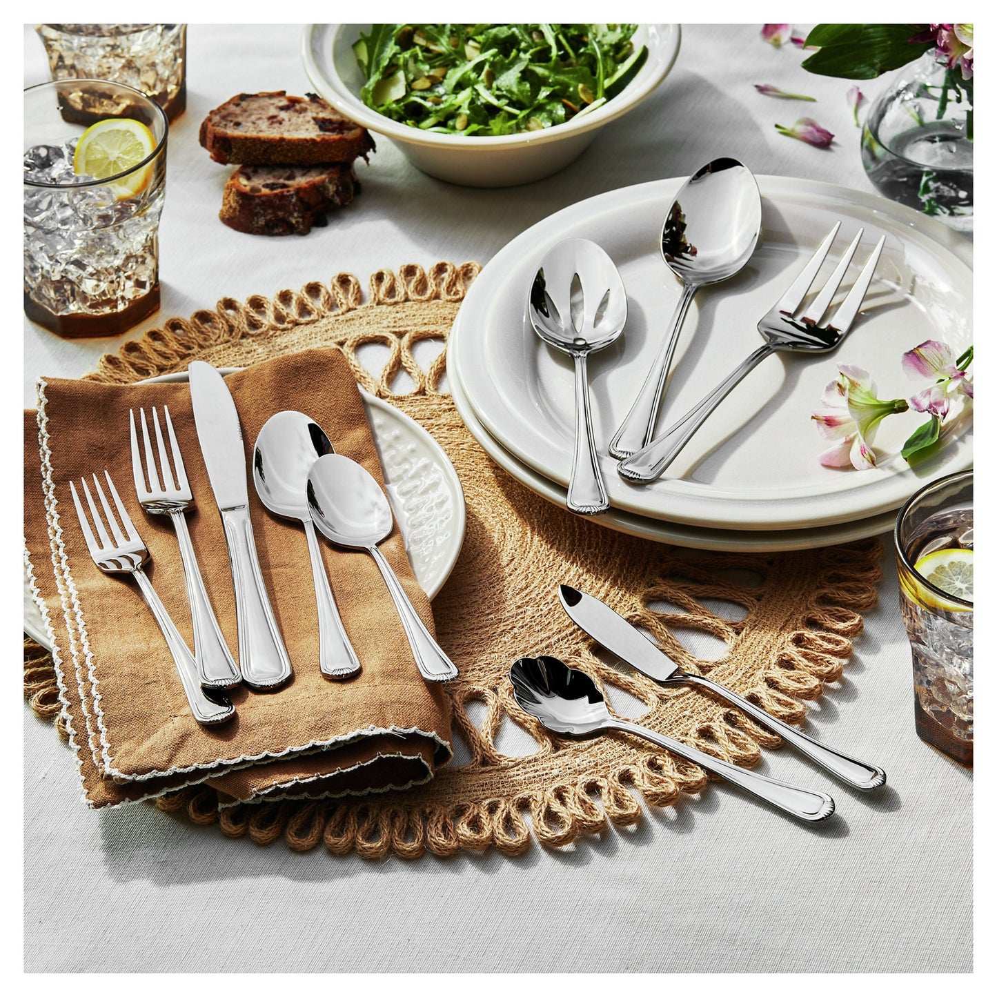 HENCKELS Alcea 65 Piece Flatware Set Polished