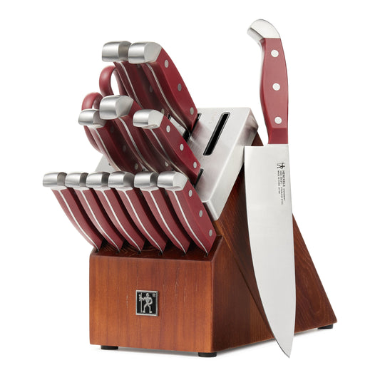 HENCKELS Statement 14 Piece Knife Block Set, Red