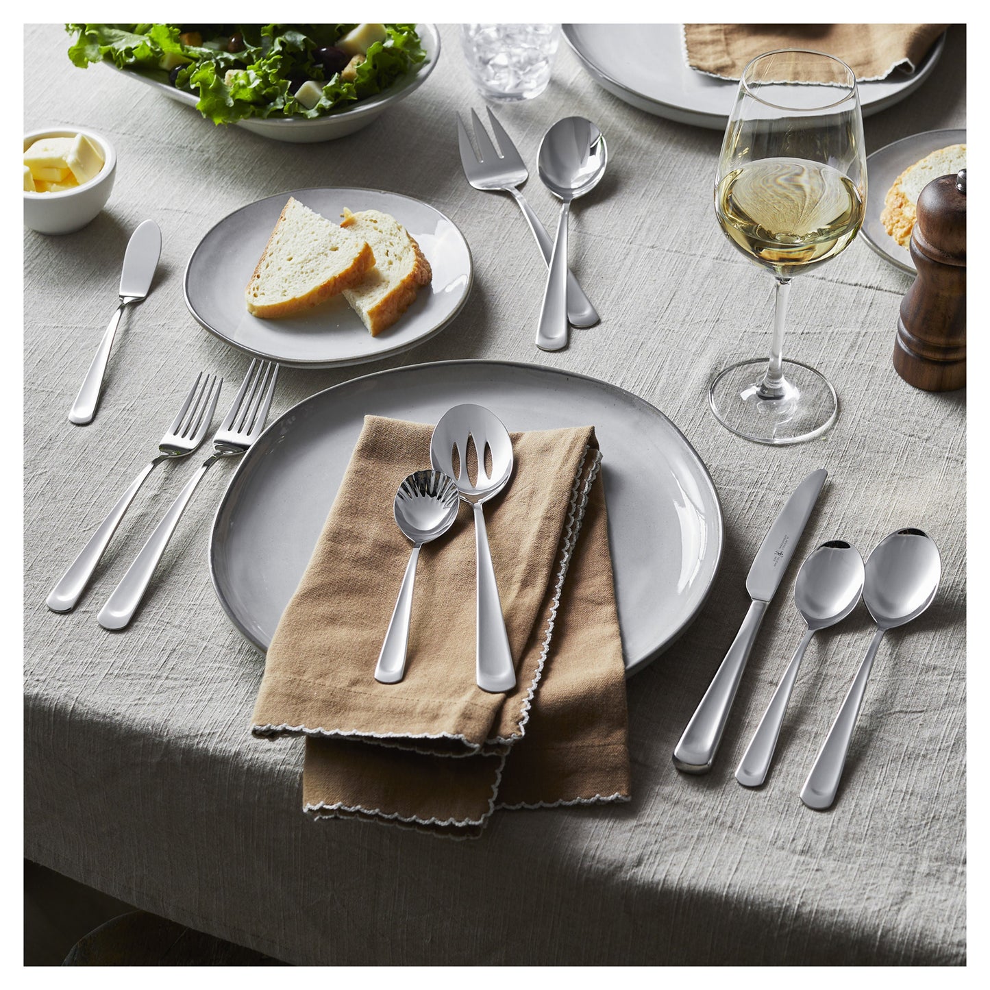 HENCKELS Silvano 45 Piece Flatware Set Polished