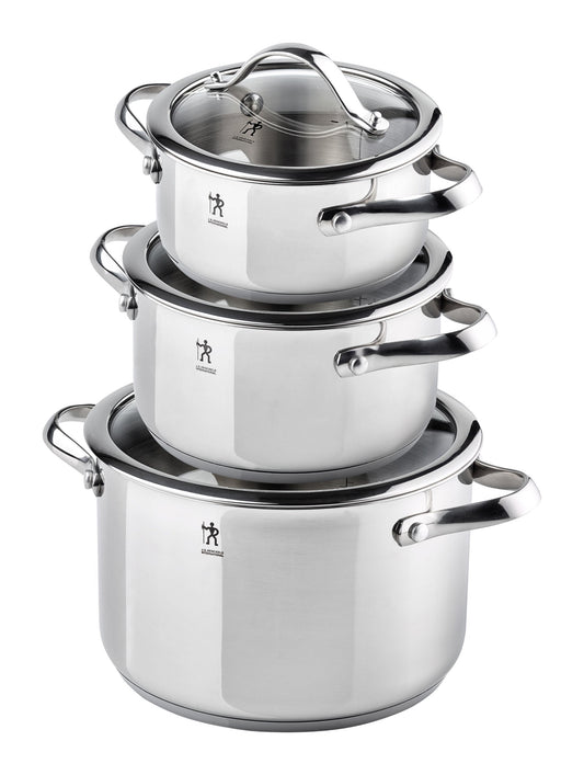 HENCKELS Aragon Pot Set 6 Piece, 18/10 Stainless Steel