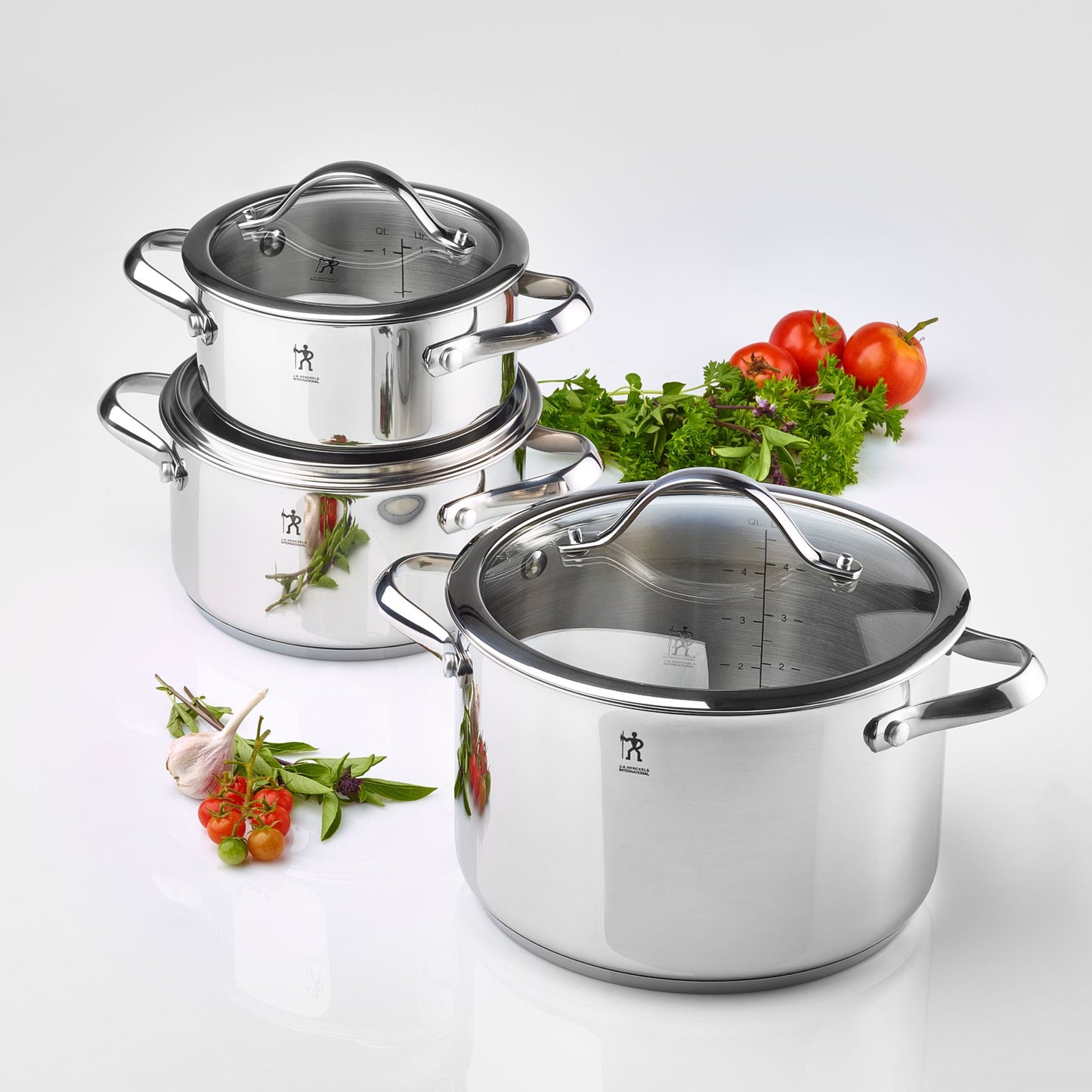 HENCKELS Aragon Pot Set 6 Piece, 18/10 Stainless Steel