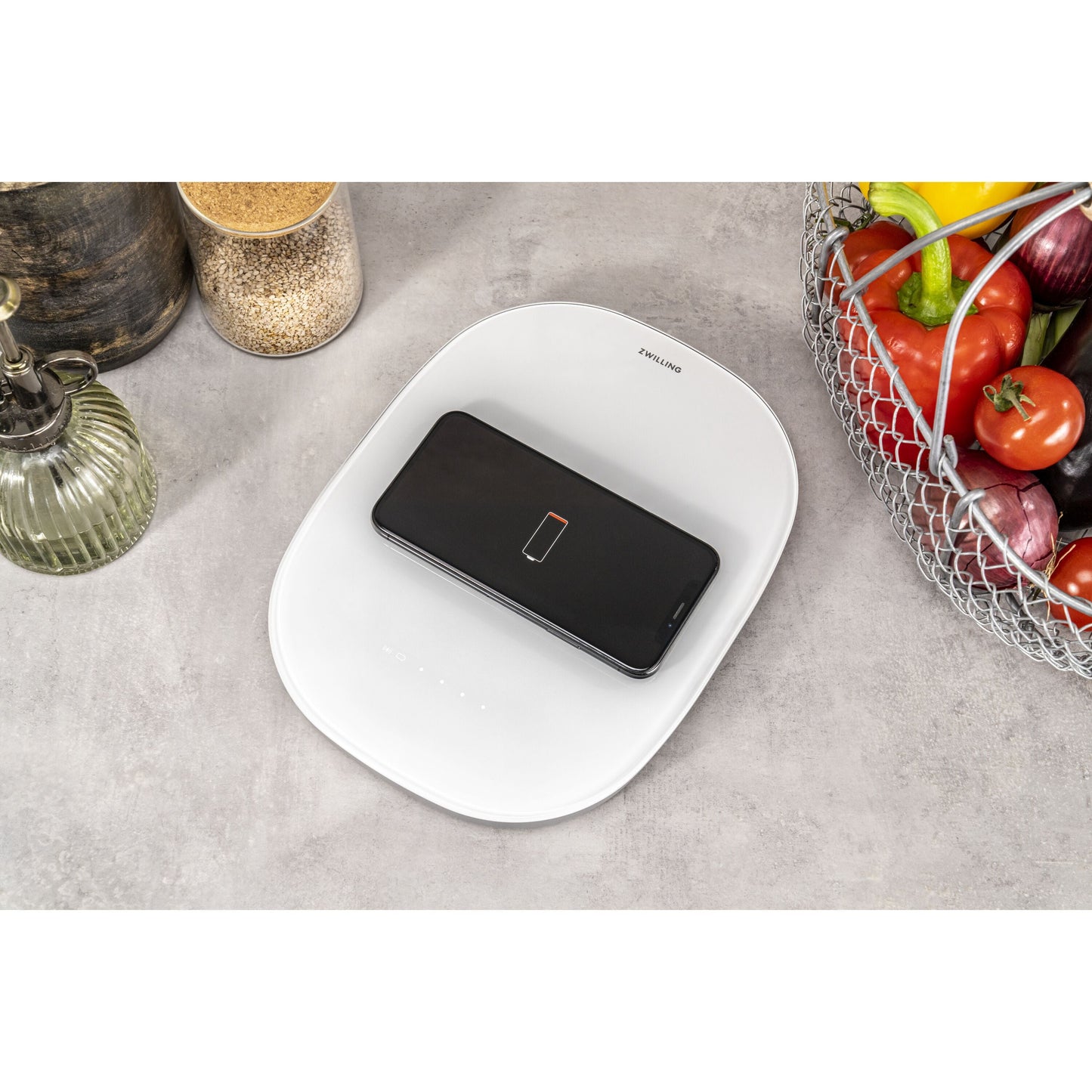 ZWILLING Enfinigy Wireless Charging Kitchen Scale - Silver