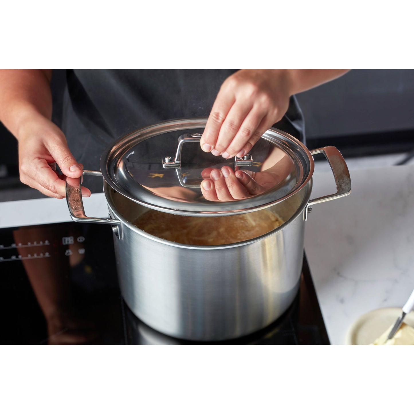 DEMEYERE Essential 5 7.5 L 18/10 Stainless Steel Stock Pot