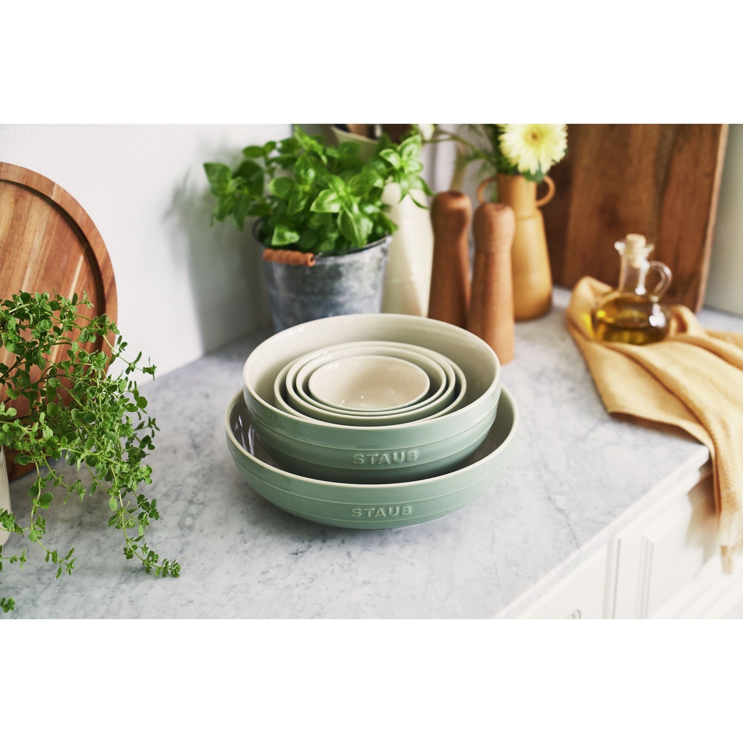 STAUB Ceramique 12 Cm Ceramic Round Bowl, Eucalyptus