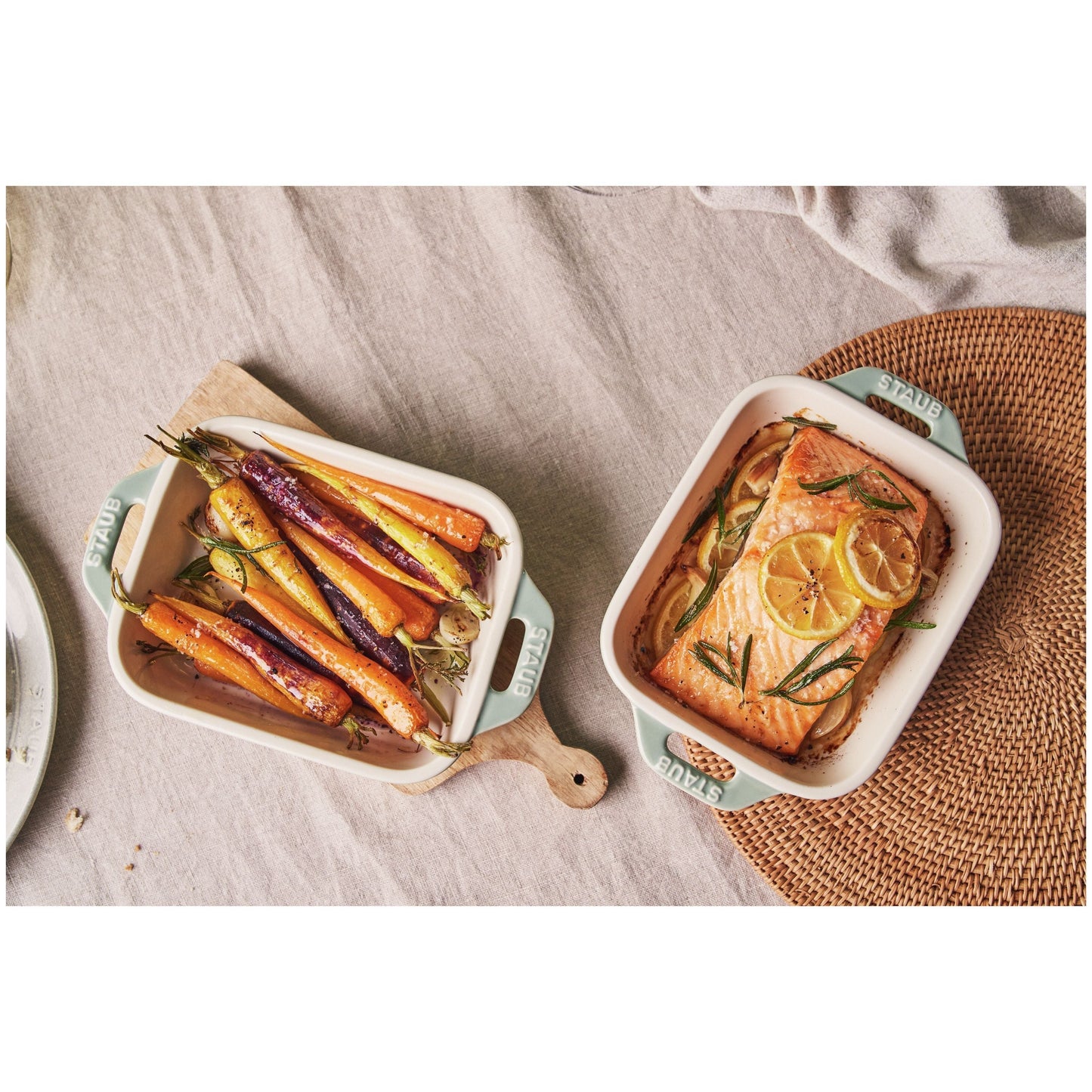 STAUB Ceramique 400 ML Ceramic Rectangular Rectangular Baking Dish , Eucalyptus