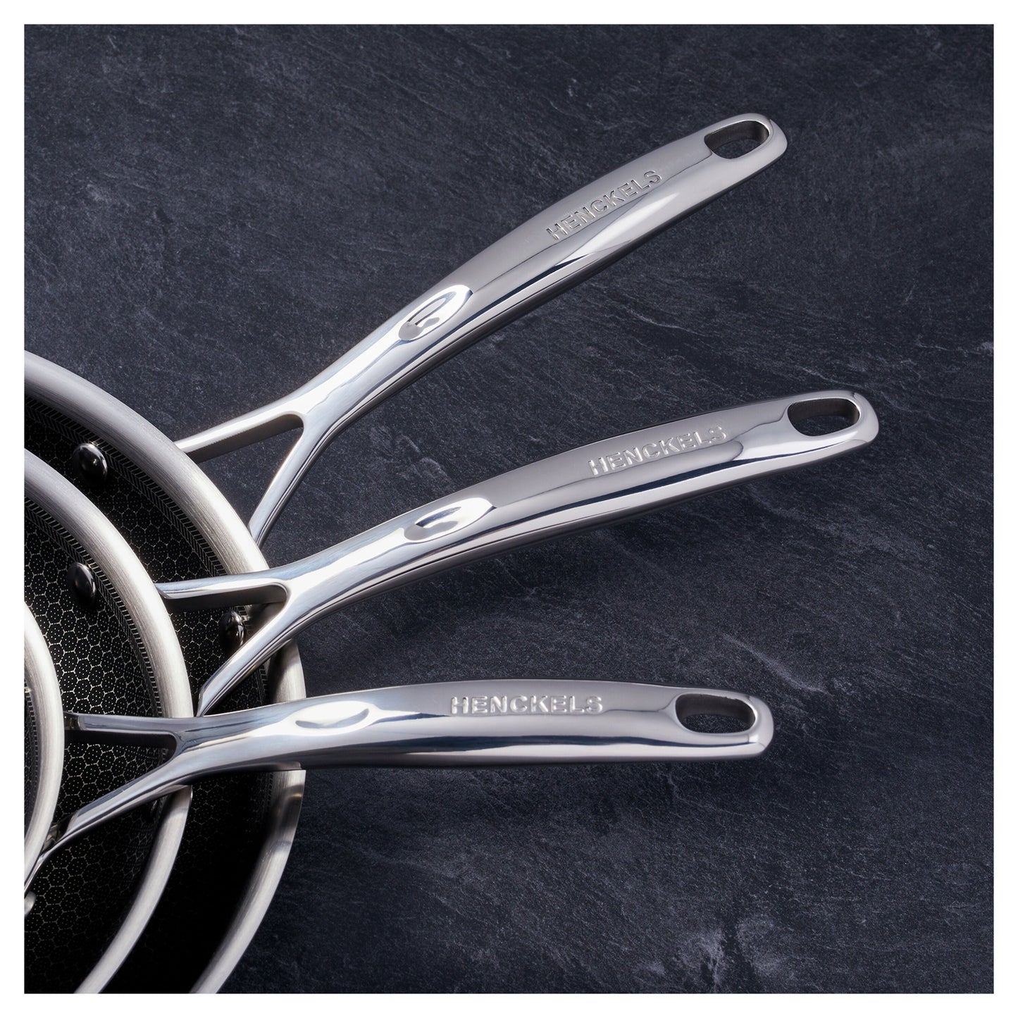 HENCKELS Paradigm 3 Piece Stainless Steel Fry Pan Set
