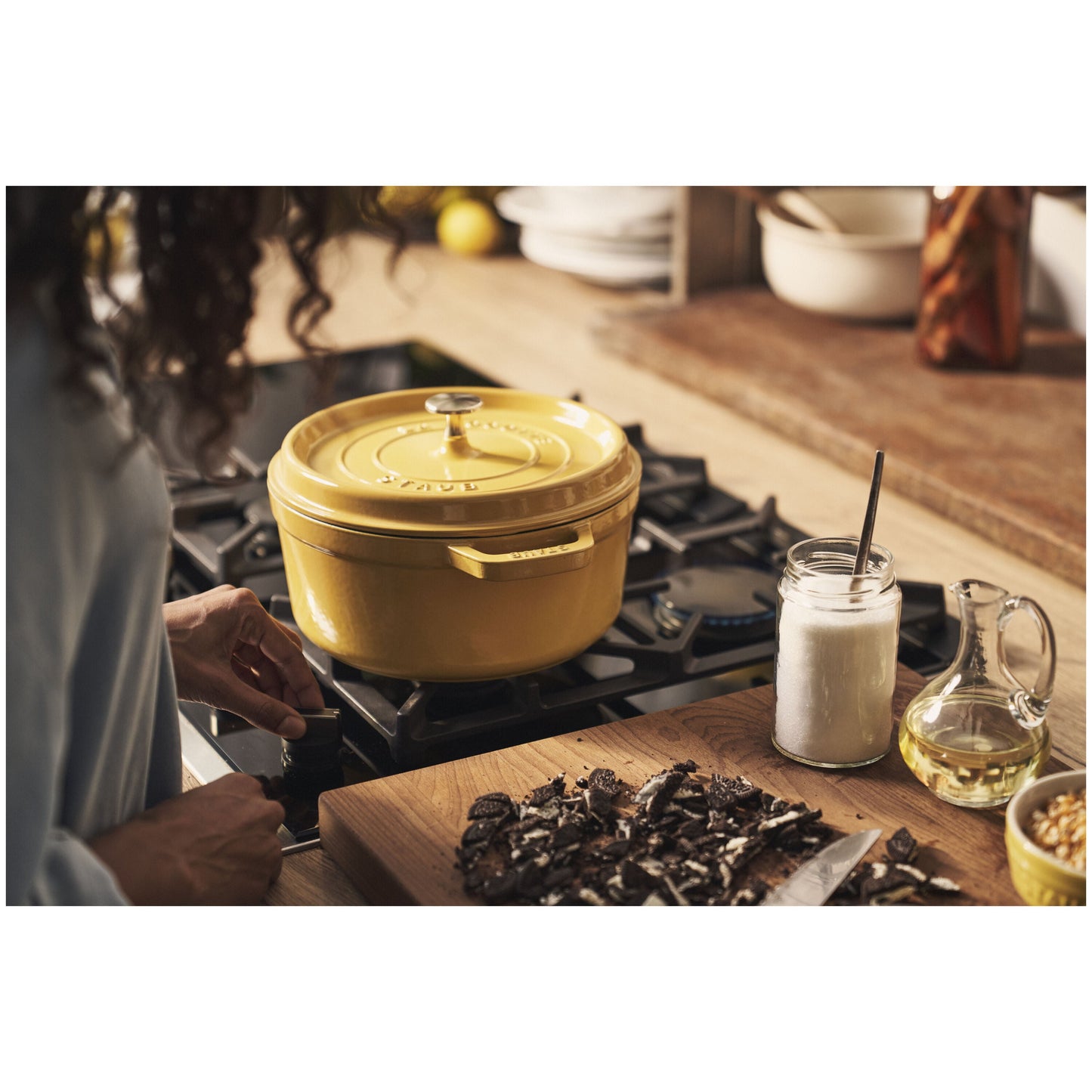 Staub La Cocotte 3.7 L Cast Iron Round Cocotte, Citron
