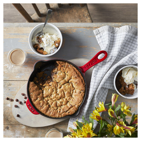 STAUB Pans 22 Cm / 8.5 Inch Cast Iron Traditional Deep Frypan, Cherry