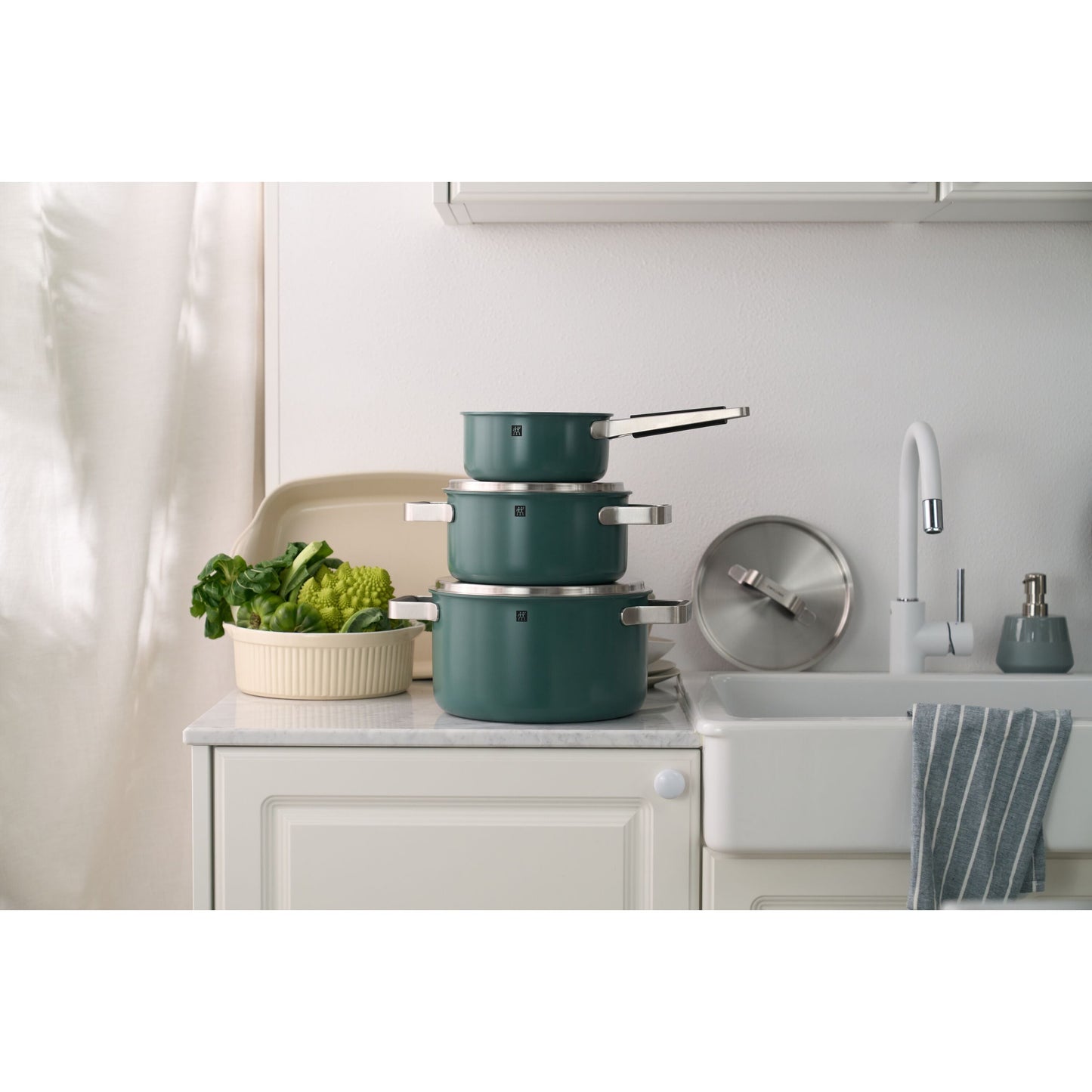 ZWILLING Pure Cookware Set, 6 Piece 18/10 Stainless Steel, Green