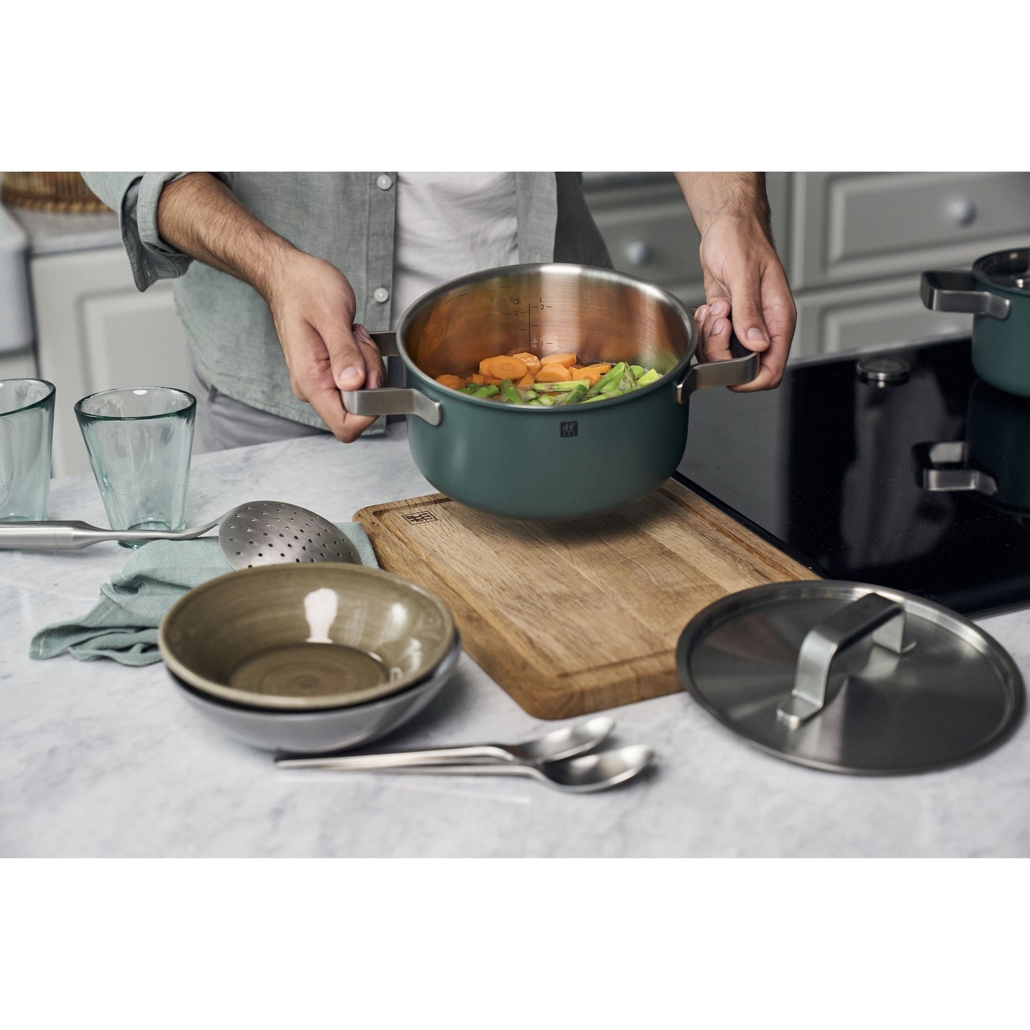 ZWILLING Pure Cookware Set, 6 Piece 18/10 Stainless Steel, Green