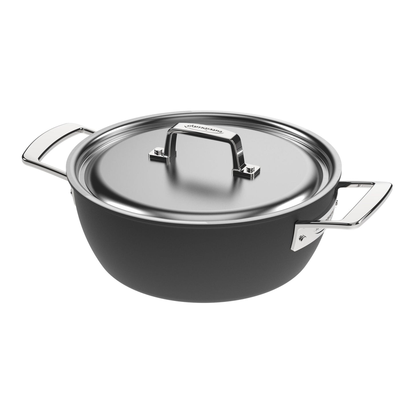 DEMEYERE Black 5 3.25 L 18/10 Stainless Steel Round Saucier and Sauteuse, Silver-Black